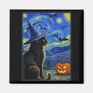 Halloween schwarze Katze lustige Katzenliebhaber f Magnet
