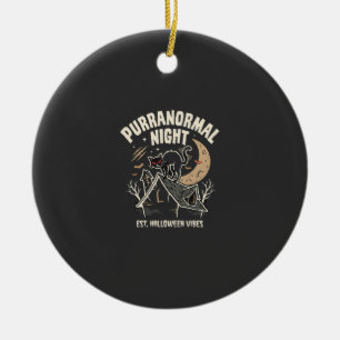 Halloween-Schwarze-Katze-Mond (2) Keramik Ornament