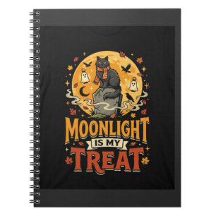 Halloween-Schwarze-Katze-Mond-Magie Notizblock