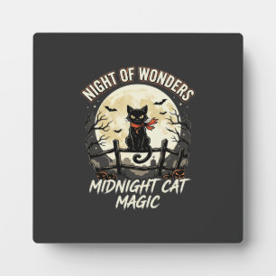 Halloween schwarze Katze Mondlicht Fotoplatte