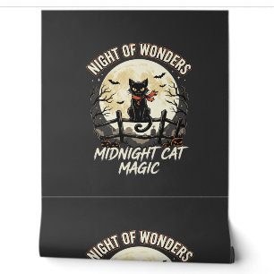 Halloween-Schwarze Katze Mondlicht Tapete