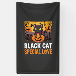 Halloween-Schwarze-Katze-Special-Love-Kürbis-Desig Banner