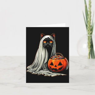 Halloween-Schwarze-Katzen-Geister-Kostüm-Kürbis 1 Karte