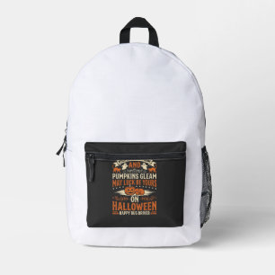 Halloween schwarze Katzen Kürbis glücklicher Busfa Bedruckter Rucksack