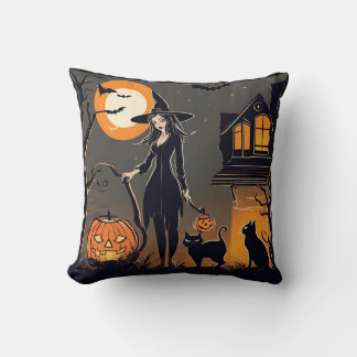 Halloween, schwarze Katzen, Spuk Hausmäntel Kissen