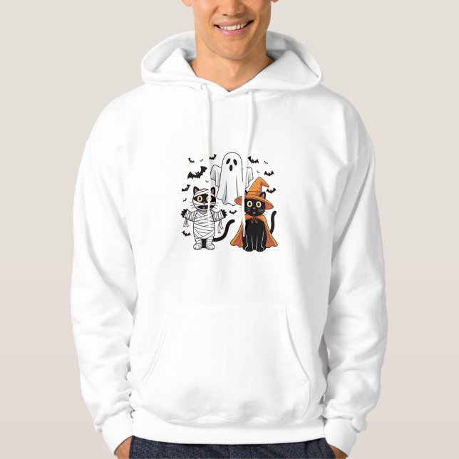 Halloween-Schwarze Katzen – Süßes und Gruseliges D Hoodie (Vorderseite)
