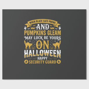 Halloween schwarze Katzen und Kürbisse Sicherheits Geschenkpapier
