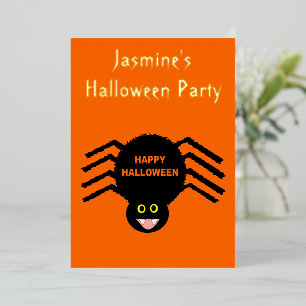 Halloween Schwarze Spinne Custom Folieneinladung