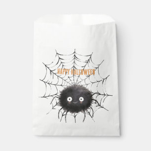 Halloween schwarze Spinne im Netz Geschenktütchen