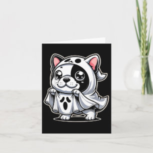 Halloween Schwarzer Bulldogge Geisterfledermäuse - Karte