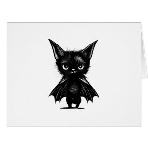 Halloween Schwarzes Kätzchen in Bat-Kostüm