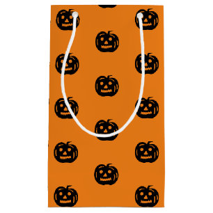 Halloween schwarzes orangefarbenes Kürbislaternen- Kleine Geschenktüte