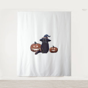Halloween-Schwarzkatze Oversifizierter T - Shirt Wandteppich
