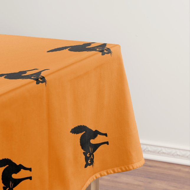 Halloween-Schwarzkatzenschwarz-niedlich Tischdecke (Beispiel)