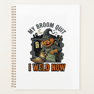 Halloween-Schweißer-Shirt Lustiges Hexenbesen-Desi Planer