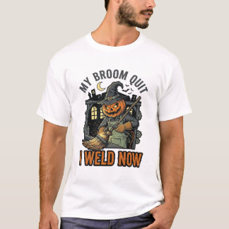 Halloween-Schweißer-Shirt Lustiges Hexenbesen-Desi T-Shirt