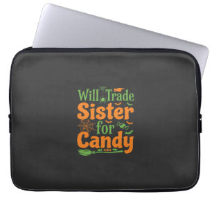 Halloween-Schwester-Candy-Handelsdesign_1 Laptopschutzhülle