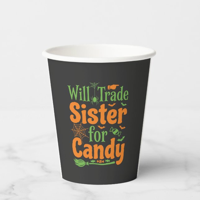 Halloween-Schwester-Candy-Handelsdesign_1 Pappbecher (Vorderseite)