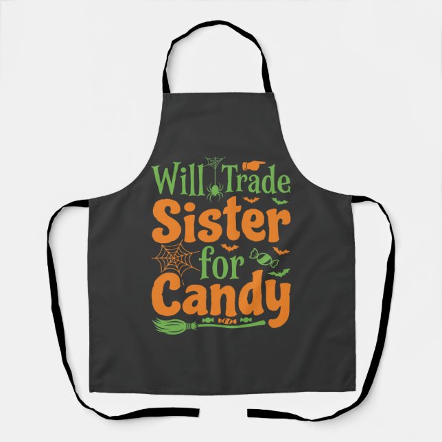 Halloween-Schwester-Candy-Handelsdesign_1 Schürze (Vorderseite)