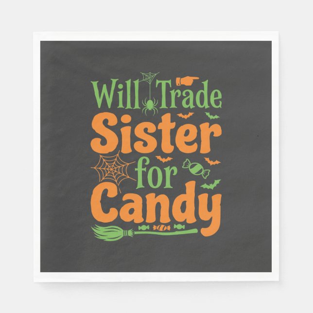 Halloween-Schwester-Candy-Handelsdesign_1 Serviette (Vorderseite)
