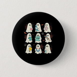 Halloween Science Teacher Student Ghost Laboratory Button