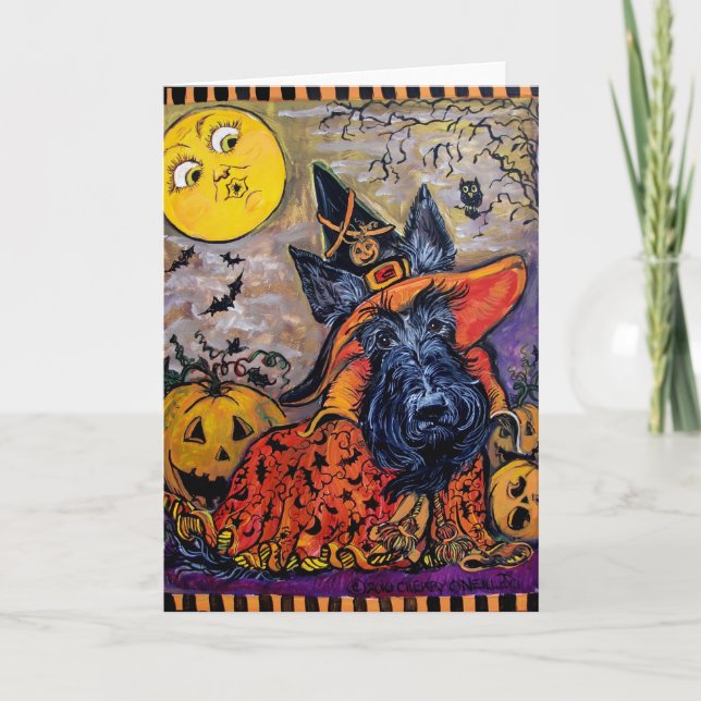 Halloween Scottie Karte (Vorderseite)