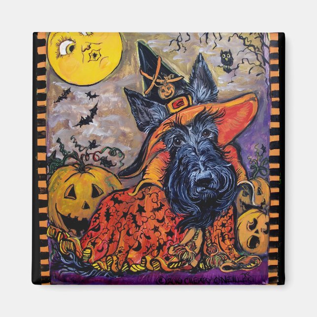 Halloween Scottie Magnet (Vorne)