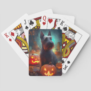 Halloween Scottish Terrier mit Pumpkins Beängstige Spielkarten