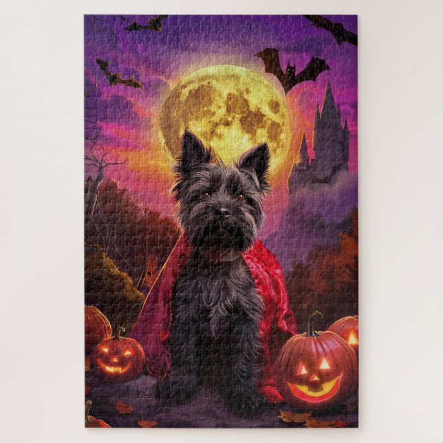 Halloween Scottish Terrier Vampir Kürbisse Gruseli (Vertikal)