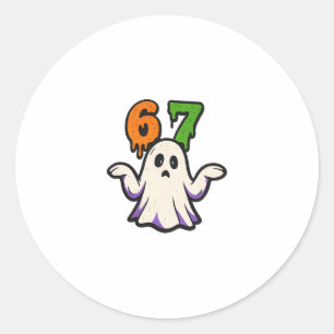 Halloween Scp 67 Süßes Geister-Meme Sechs Sieben K Runder Aufkleber