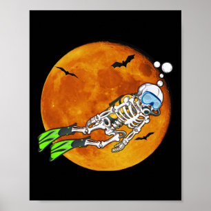 Halloween Scuba Diver Poster
