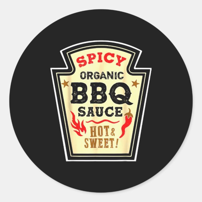 Halloween Scy Bbq Sauce Funny Food Costume Men Wom Runder Aufkleber (Vorderseite)