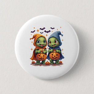 Halloween Sea Turtle Ghost Turtles T - Shirt Button