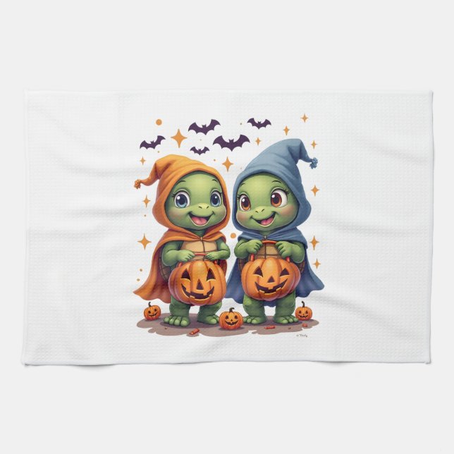 Halloween Sea Turtle Ghost Turtles T - Shirt Geschirrtuch (Horizontal)