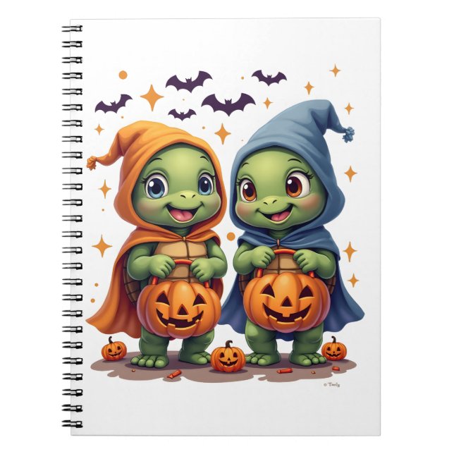 Halloween Sea Turtle Ghost Turtles T - Shirt Notizblock (Vorderseite)