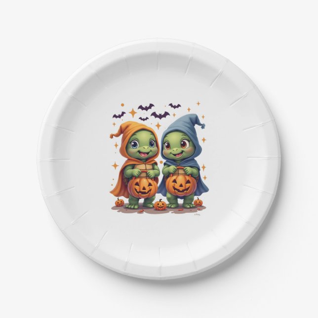 Halloween Sea Turtle Ghost Turtles T - Shirt Pappteller (Vorderseite)
