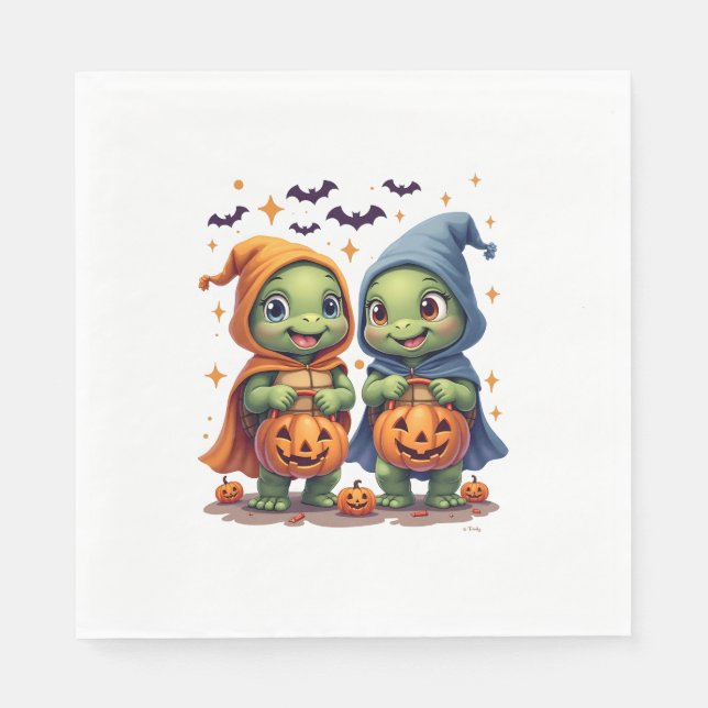 Halloween Sea Turtle Ghost Turtles T - Shirt Serviette (Vorderseite)