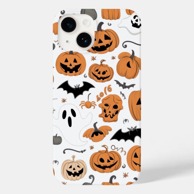 Halloween Seamless Pattern Tapestory Spooky & Fun Case-Mate iPhone 14 Hülle (Rückseite)