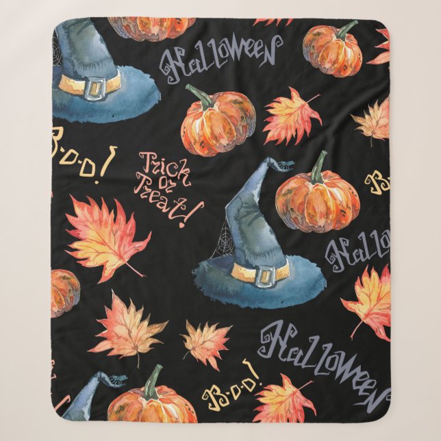 Halloween seamless pattern with halloween pumpkin, sherpadecke (Vorderseite)