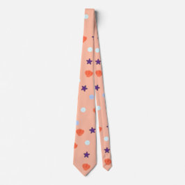 Halloween Seashells Sea Stars Pearls in Lachs Krawatte