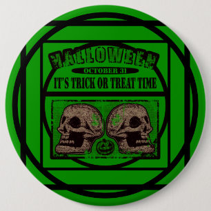 Halloween sein Trick oder die Treatzeit - Grün Button