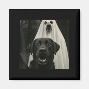 Halloween-Selfie-Schwarzer-Labrador-mit-Bären-Geis Magnet