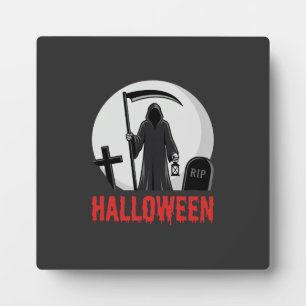 Halloween-Sensenmann-Friedhofsdesign Fotoplatte