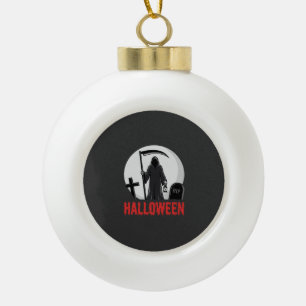 Halloween-Sensenmann-Friedhofsdesign Keramik Kugel-Ornament