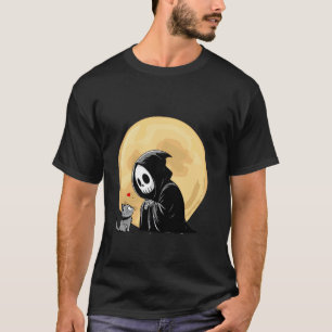 Halloween Sensenmann Katze Vollmond Gothic Süß Lus T-Shirt
