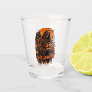 Halloween Sensenmann Kürbis Gothic Grusel Design Schnapsglas