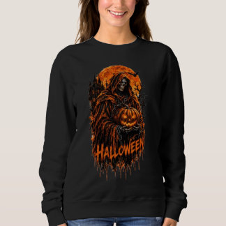 Halloween Sensenmann-Kürbis-Gothic-gruseliges Desi Sweatshirt