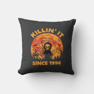 Halloween Sensenmann seit 1996 Geburtstagsdesign_1 Kissen
