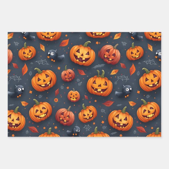 Halloween-Set für Wrapping Paper Geschenkpapier Set (Vorderseite)