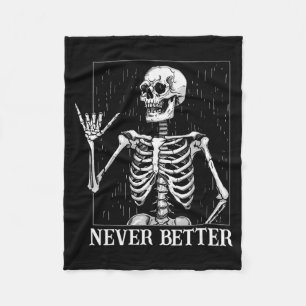 Halloween Shaka Handzeichen Nie Besser Skelett Fu Fleecedecke